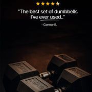 2-25kg Hex dumbbell set.