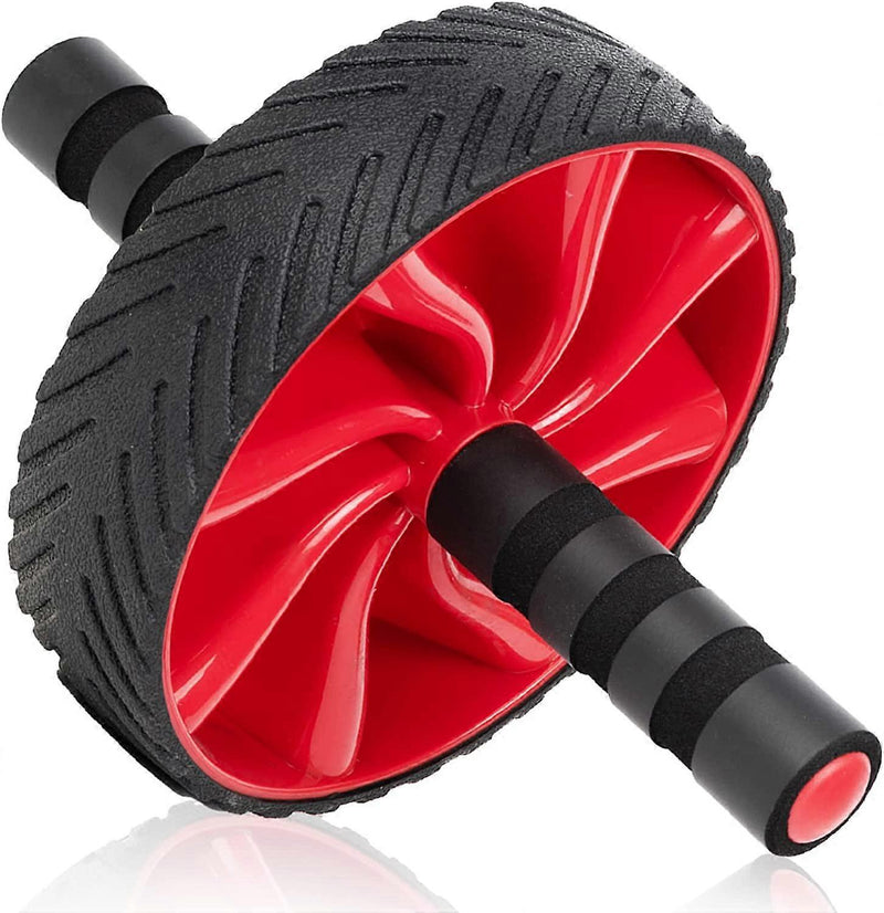 Black and red ab roller on a white background