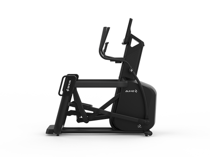 Black elliptical machine on a white background