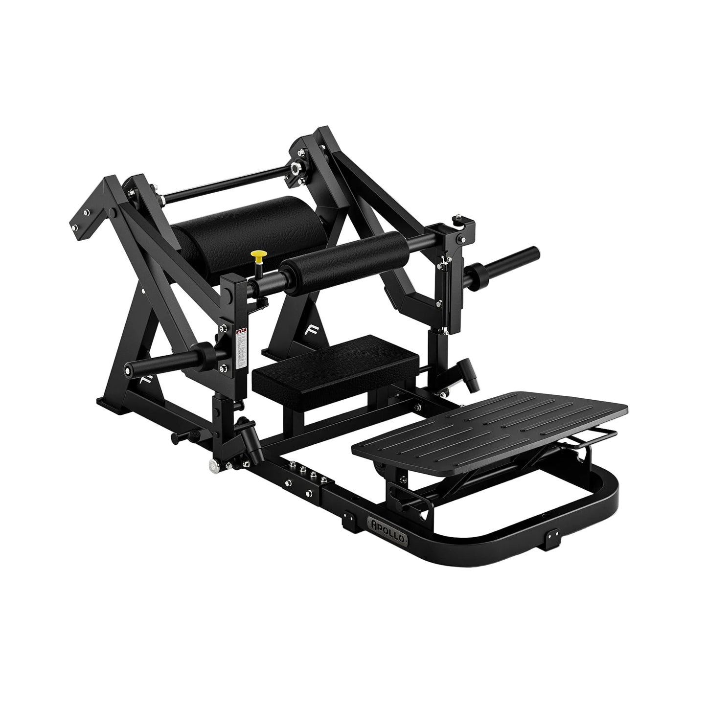Black exercise machine on a white background