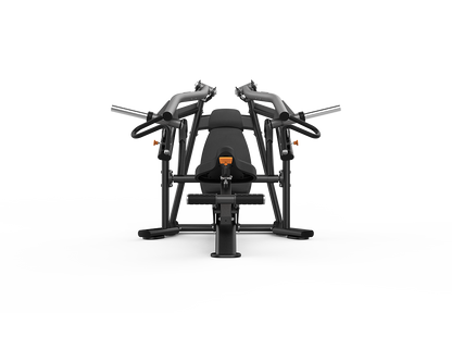 Black weightlifting machine on a white background