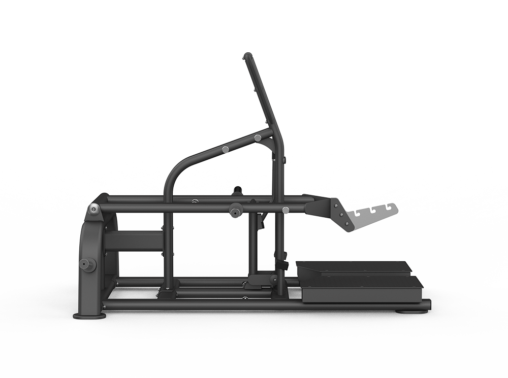 Black exercise machine on a white background
