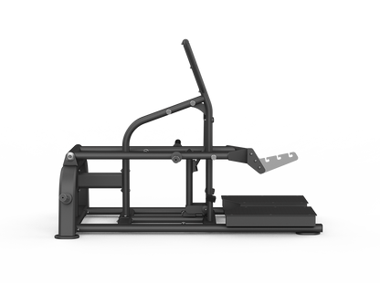 Black exercise machine on a white background