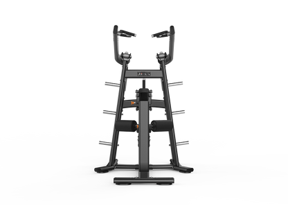 Black weightlifting stand on a white background