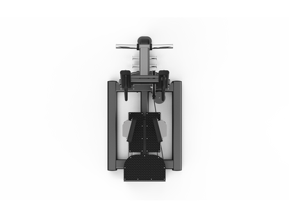 Black and gray exercise machine on a white background