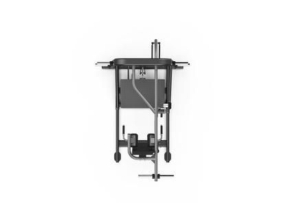Mechanical device with a cylindrical component on a white background
