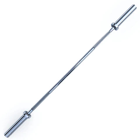 Chrome barbell on a white background