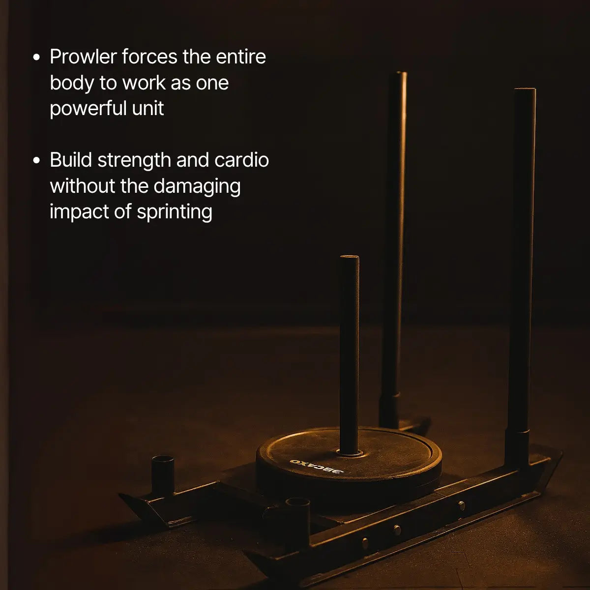 Prowler resistance tool with text about its benefits on a dark background