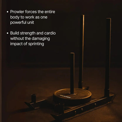Prowler resistance tool with text about its benefits on a dark background