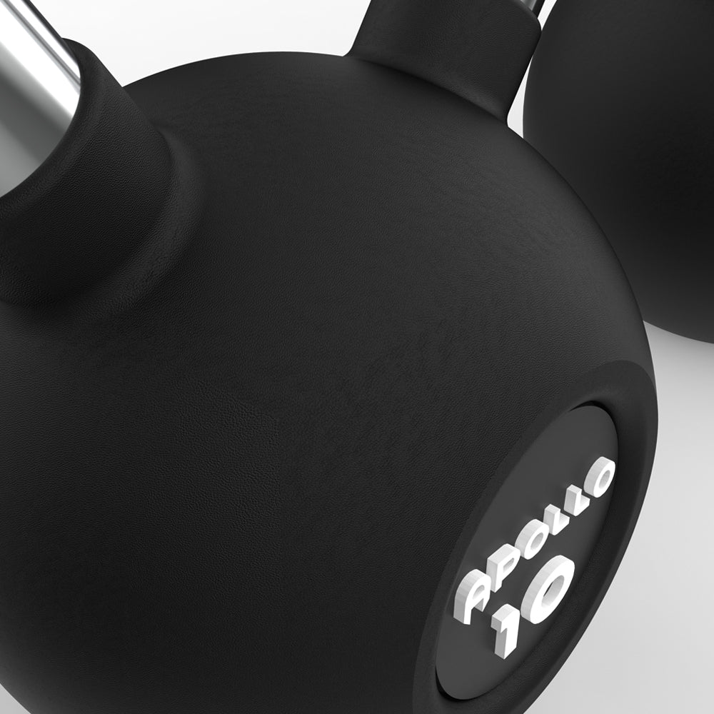 Black dumbbell with 'Apollo 10' branding on a white background