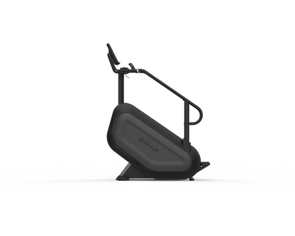 Black elliptical machine on a white background