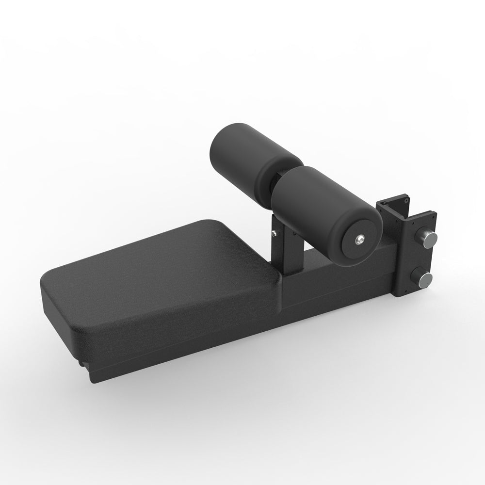 Black metal lever mechanism on a white background