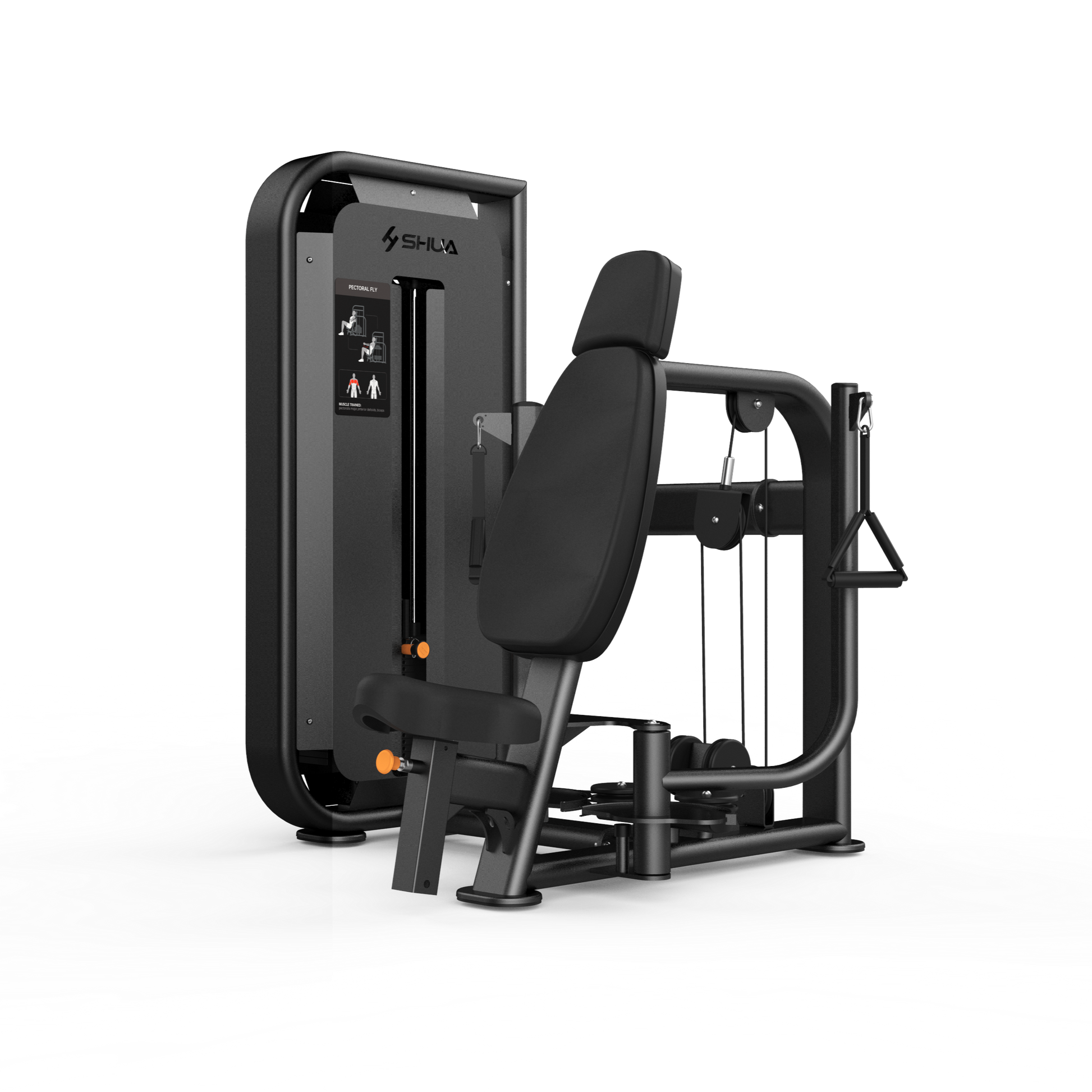 Black gym machine with 'Solex' branding on a white background