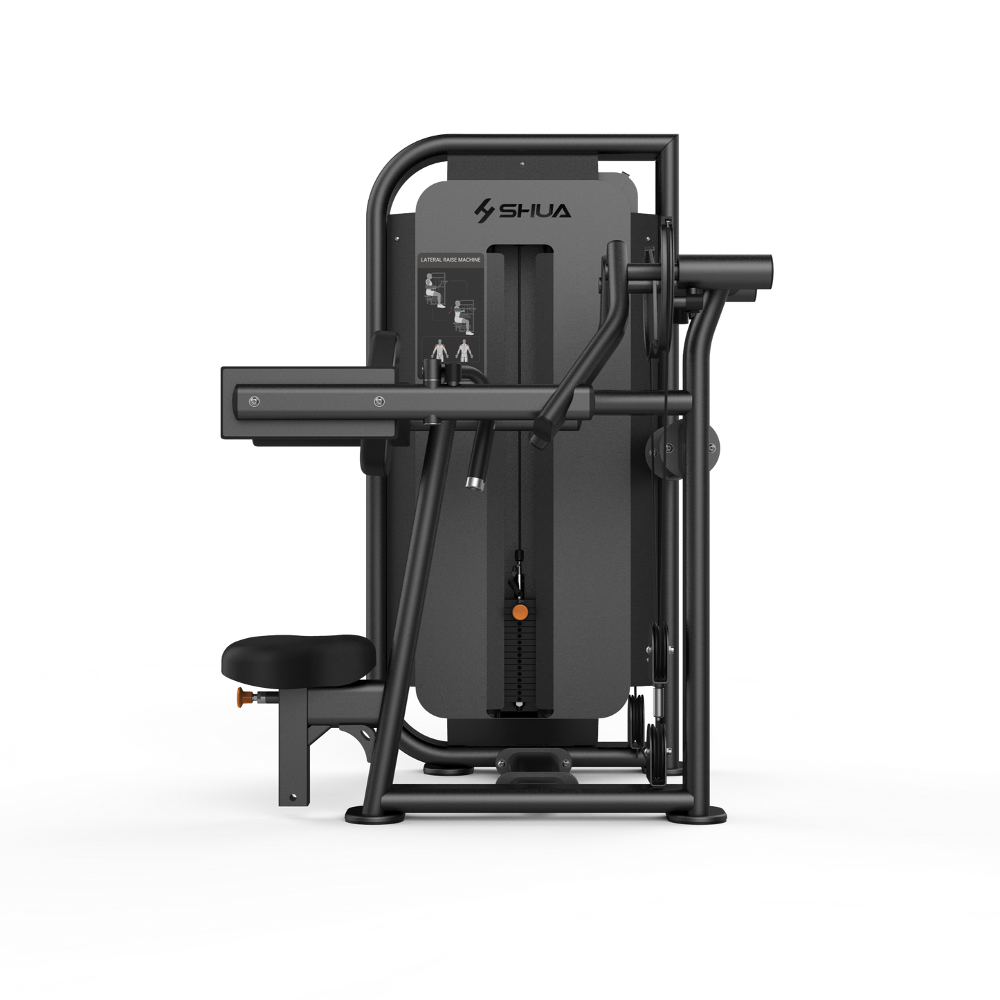 Black gym machine on a white background