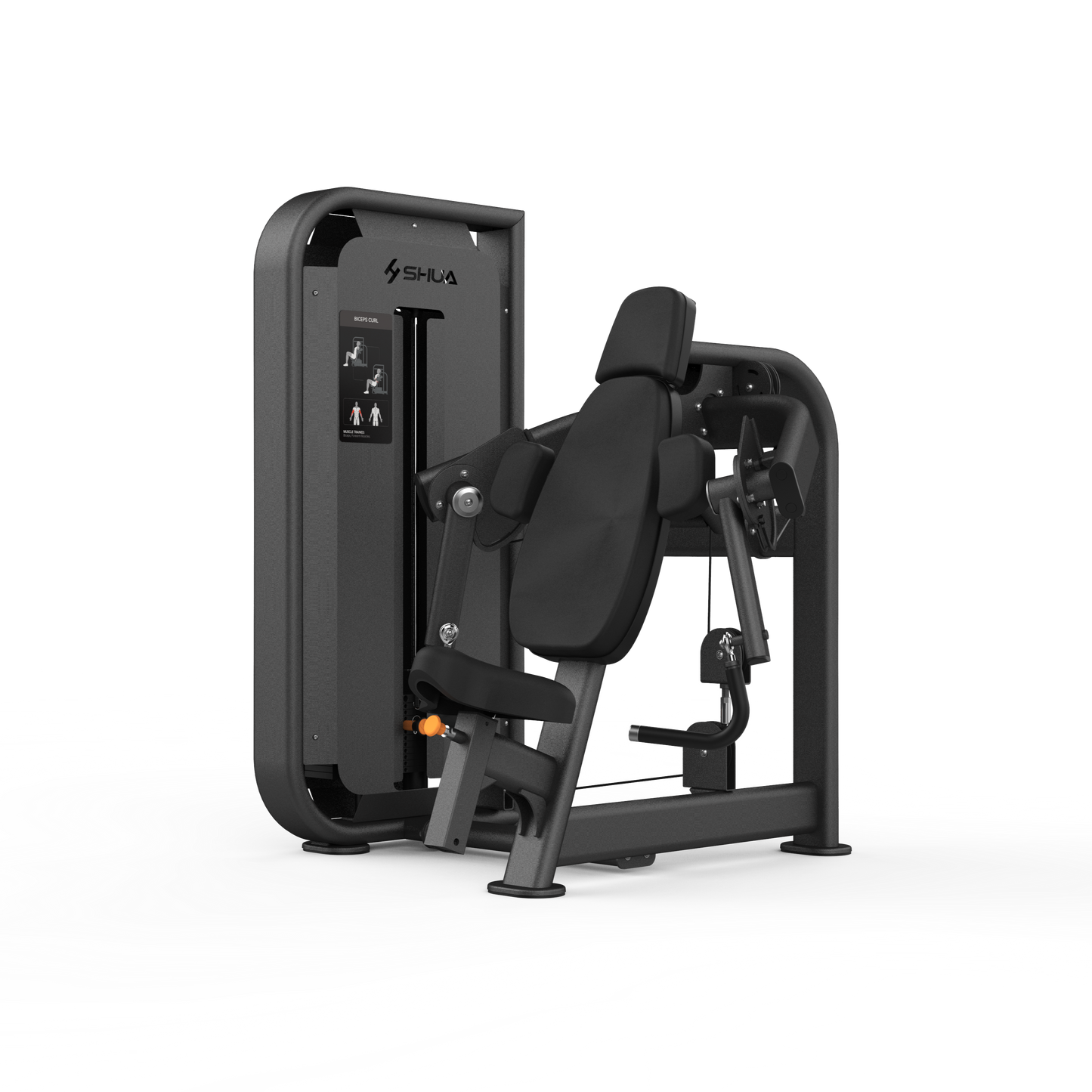 Black gym machine on a white background