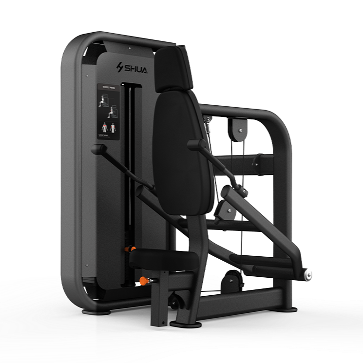 Black gym machine with 'Shua' branding on a white background