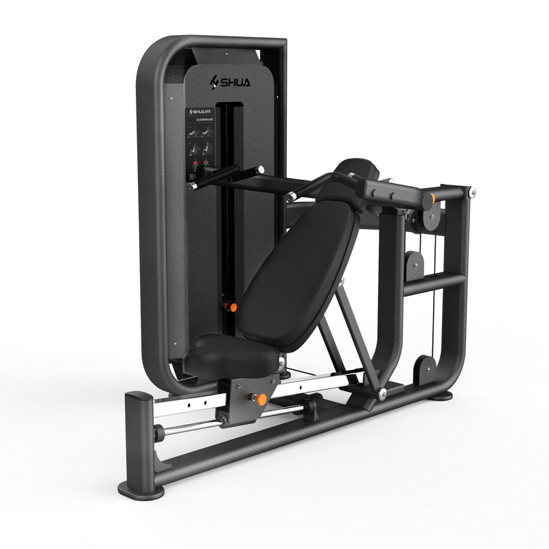 Gym machine with 'Asha' branding on a white background