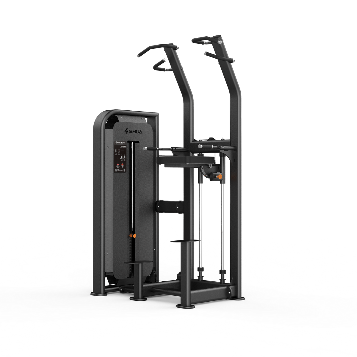 Black gym machine on a white background
