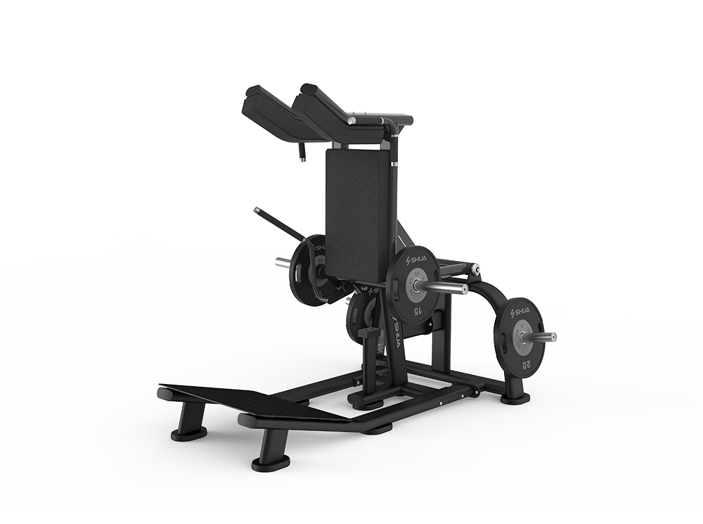 Black weightlifting machine on a white background