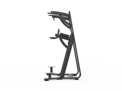 Black exercise machine on a white background
