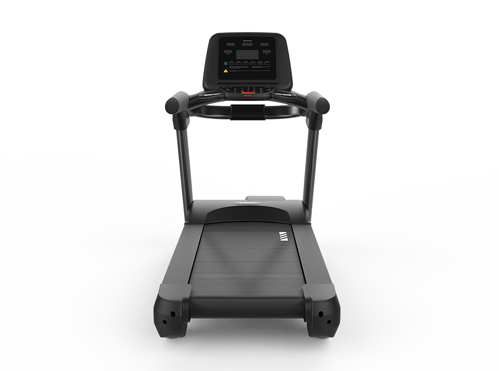 Treadmill with a digital display on a white background