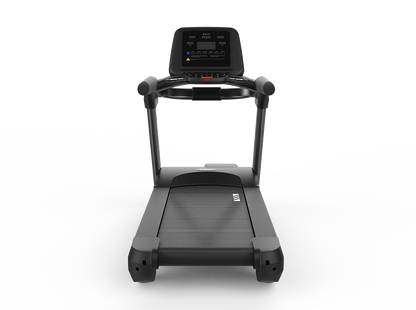 Treadmill with a digital display on a white background