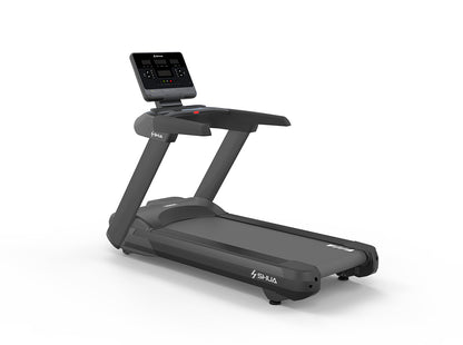Treadmill with a digital display on a white background
