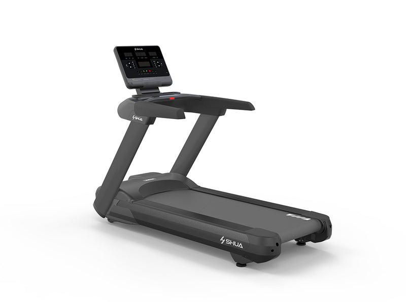 Treadmill with a digital display on a white background