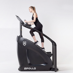 Apollo Stepper Side View with a female athlete  - Apollo Fitness