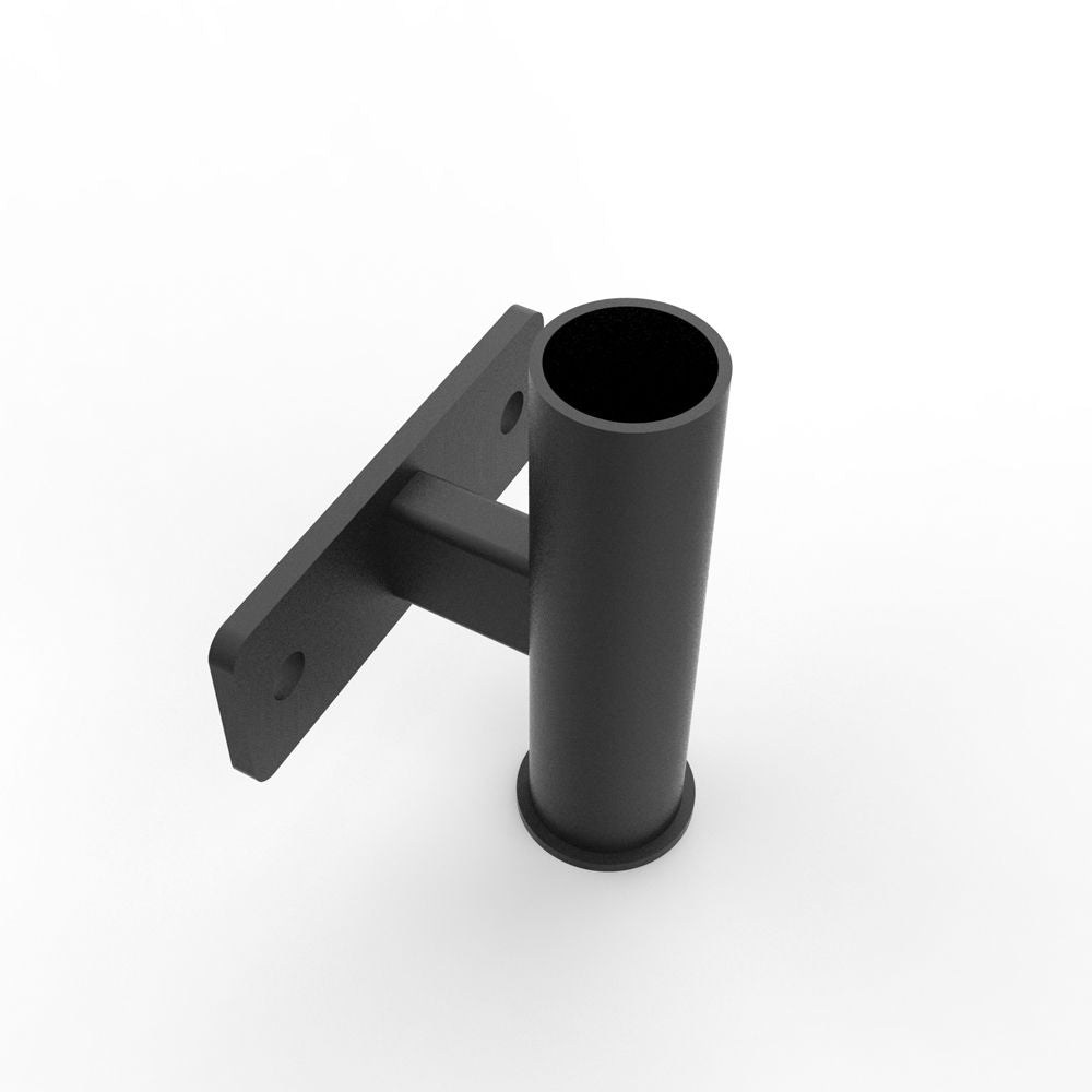Black metal bracket on a white background