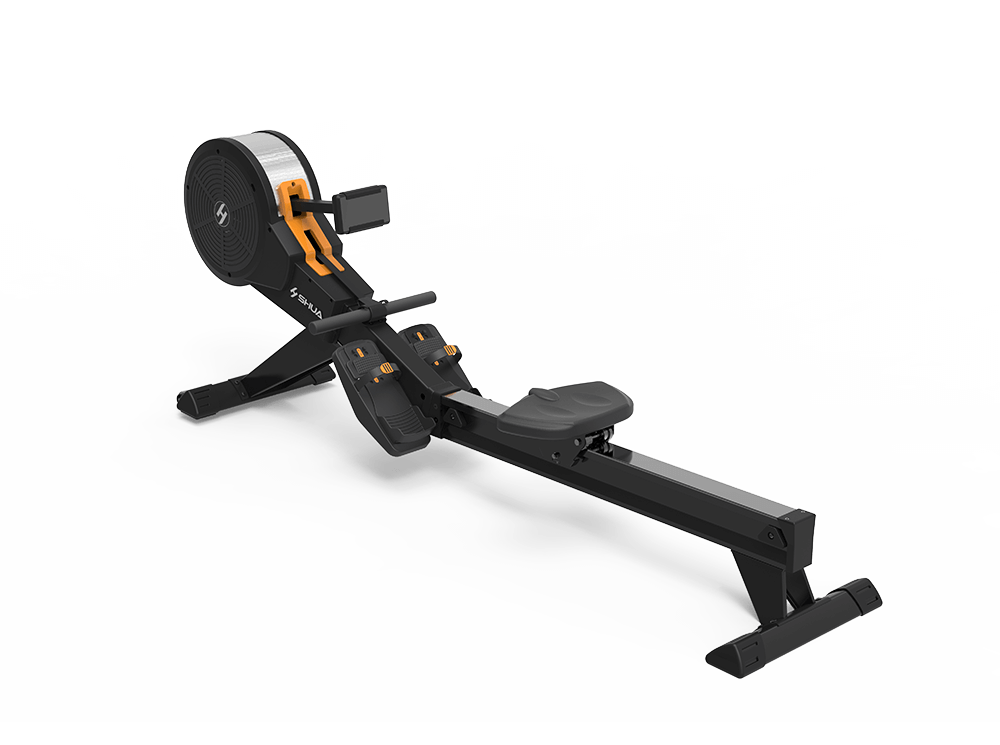 SHUA Light Commercial Rower Diagonal View - Apollo Fitness