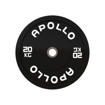 Set of black bumper plates for Olympic weightlifting and gym training