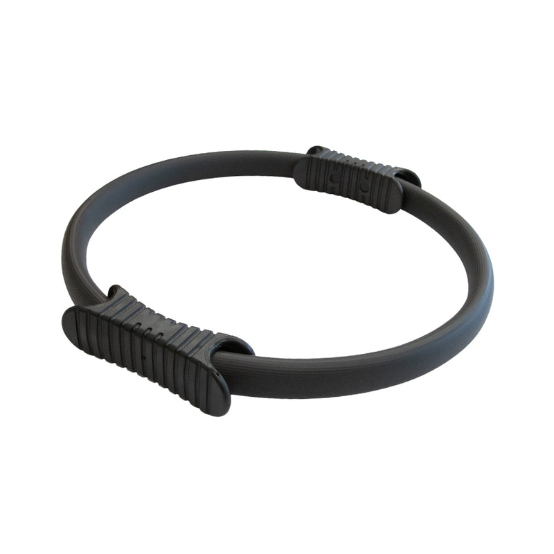 Black exercise ring on a white background