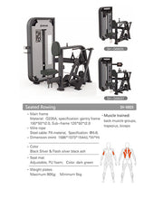 Shua seated row specifications- Apollo Fitness