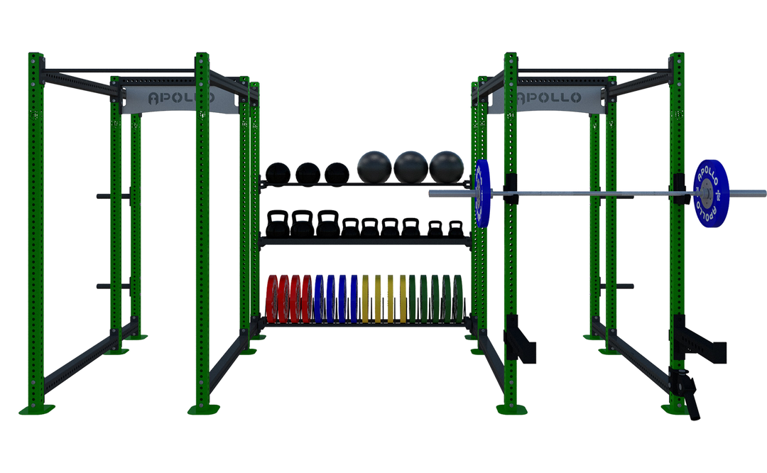 Two Bay Custom Modular Rack with Storage Bay - Apollo Fitness