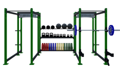 Two Bay Custom Modular Rack with Storage Bay - Apollo Fitness