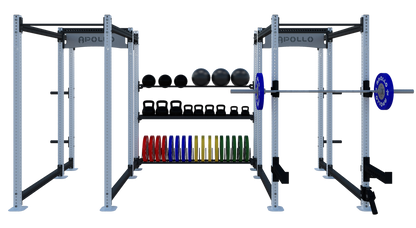 Two Bay Custom Modular Rack with Storage Bay - Apollo Fitness