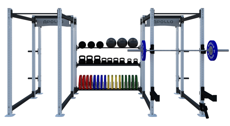 Two Bay Custom Modular Rack with Storage Bay - Apollo Fitness