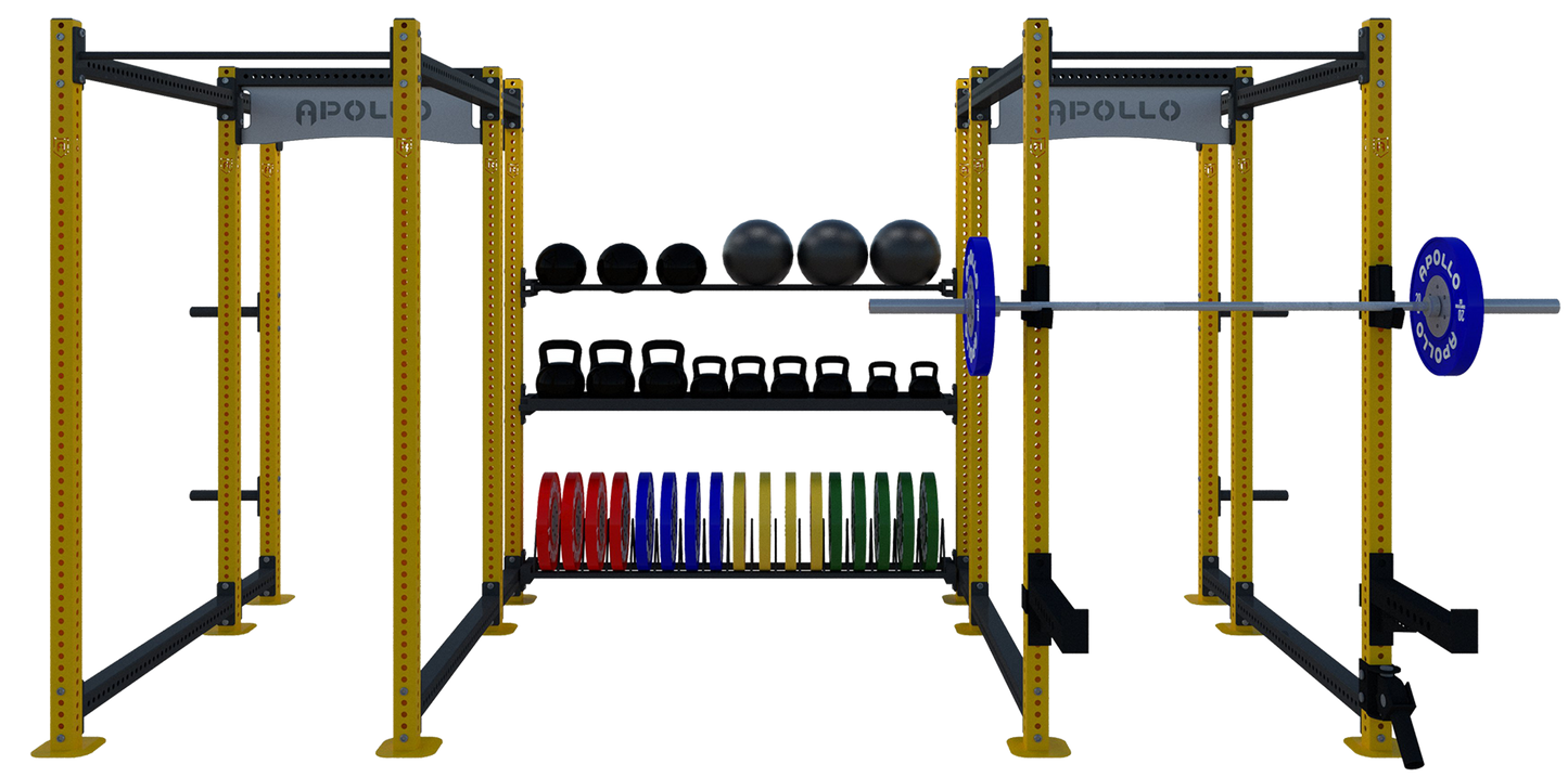 Two Bay Custom Modular Rack with Storage Bay - Apollo Fitness