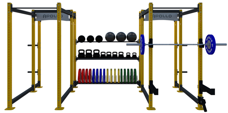Two Bay Custom Modular Rack with Storage Bay - Apollo Fitness