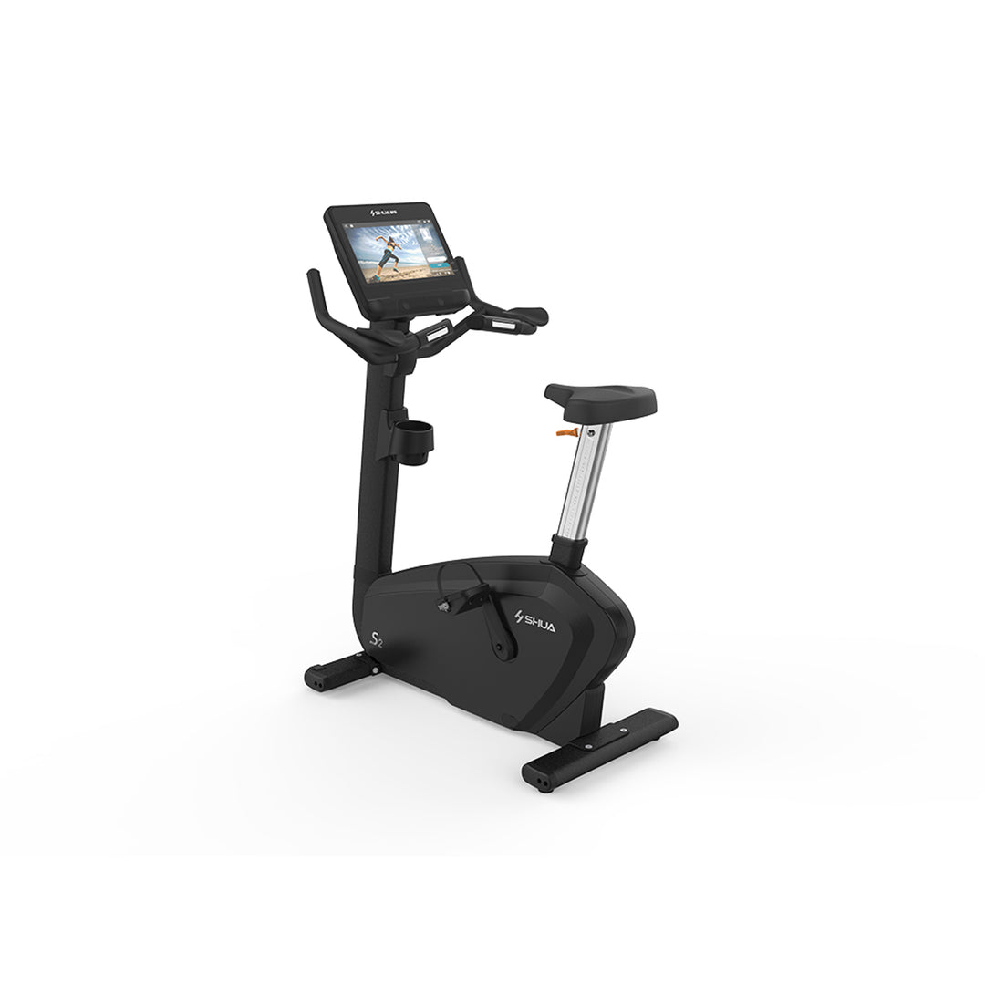 SHUA Upright Bike SH-B9100U&SH-B9100UT Diagonal View - Apollo Fitness