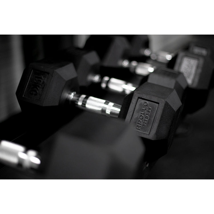 Rubber Hex Dumbbells - Apollo Fitness
