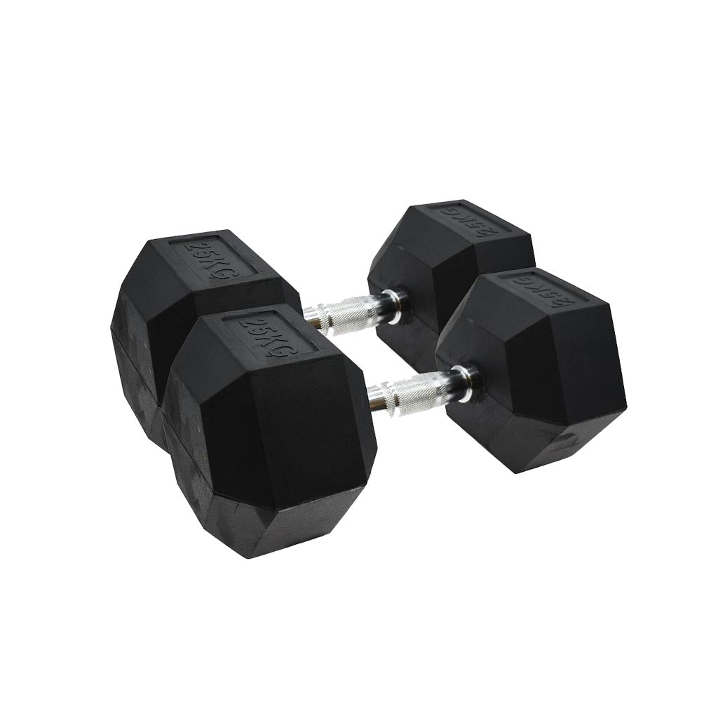 Rubber Hex Dumbbells - Apollo Fitness
