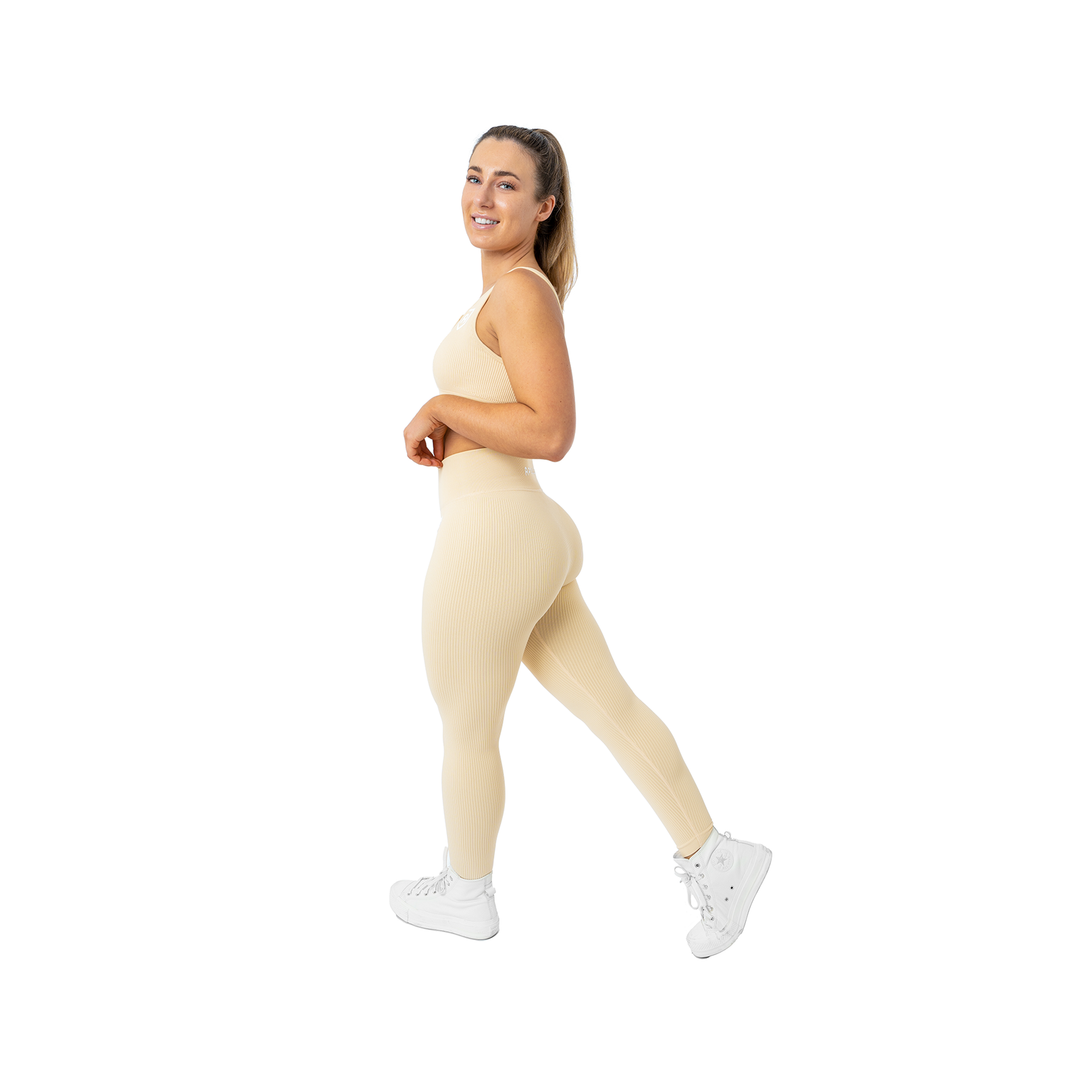 Ribbed Leggings - Beige