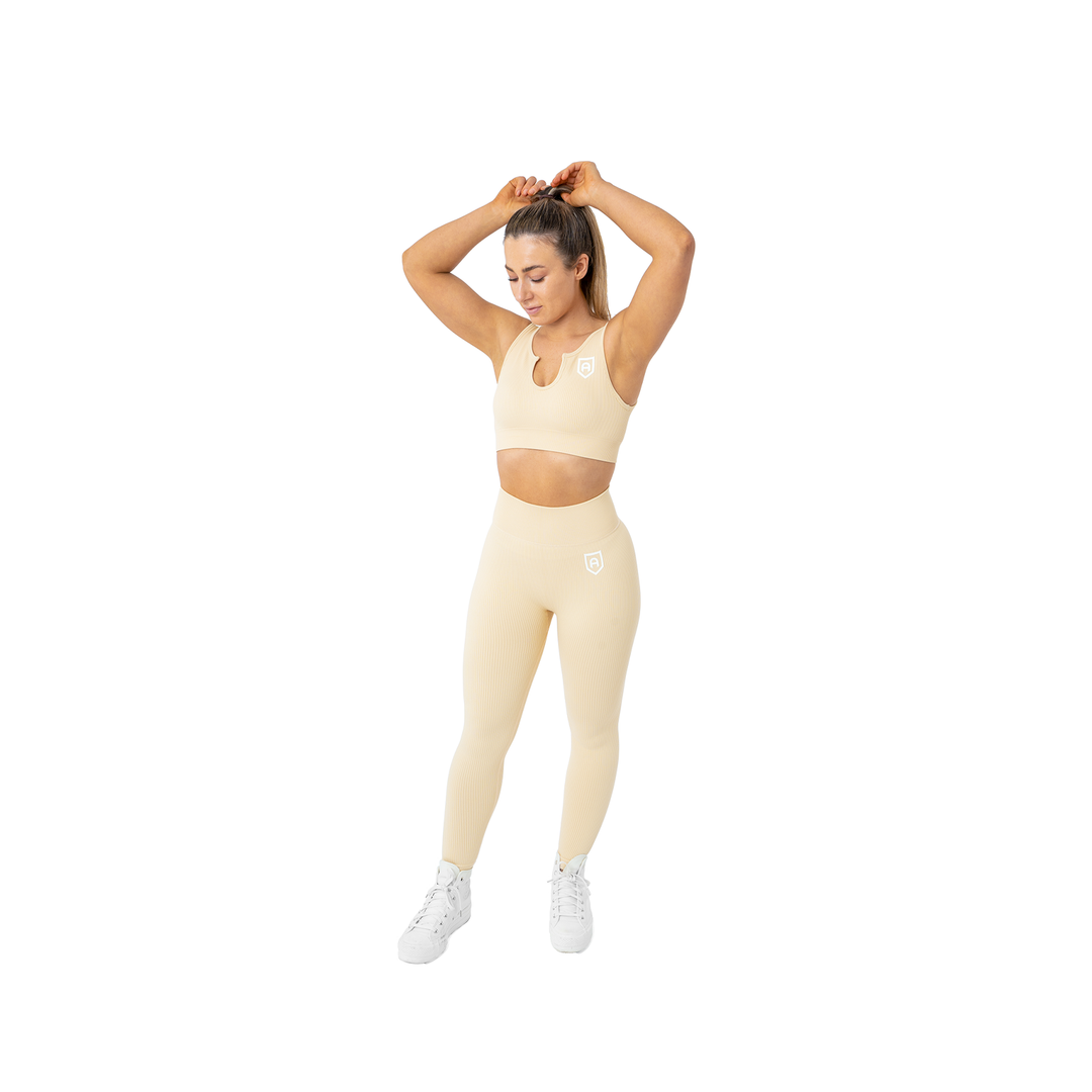 Ribbed Leggings - Beige